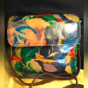 BNWOT PATRICIA NASH Floral Multicolor Crossbody Bag 3 COMPARTMENTS & Outer PKT